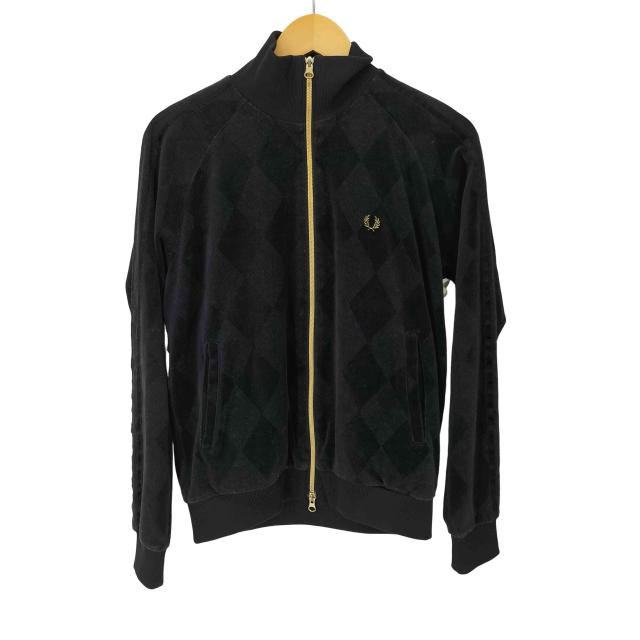 FRED PERRY(フレッドペリー) アーガイル ベロア トラックジャケット ダブルジップ メンズ import：M 【中古】【ブランド古着バズストア】