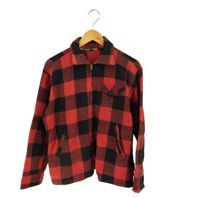 USED古着(ユーズドフルギ) {{DISTINCTIVE SPORTSWEAR}} 60S USA製 棒TALON ブロックチェック ウールジャケット メンズ import：M 【中古】【ブランド古着バズストア】