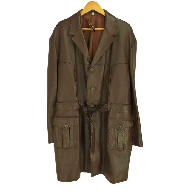 USED古着(ユーズドフルギ) レザー トレンチコート メンズ  58【中古】【ブランド古着バズストア】