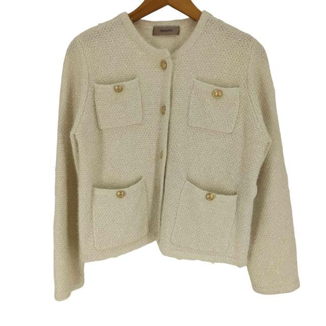 JUSGLITTY(ジャスグリッティー) 24SS ラメツイードニットジャケット レディース JPN：2 【中古】【ブランド古着バズストア】