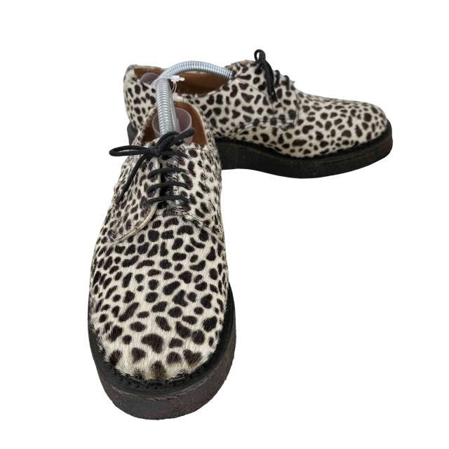 E COX(ジョージコックス) 英国製 TIE GIBSON タイ ギブソン ハラコ レオパード ラバー シューズ メンズ  Uk:6【中古】【ブランド古着バズストア】