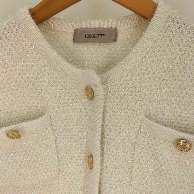 JUSGLITTY(ジャスグリッティー) 24SS ラメツイードニットジャケット