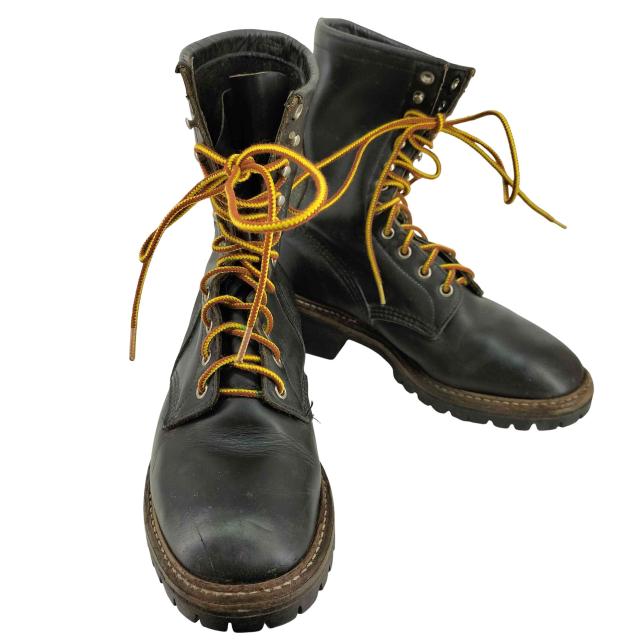 RED WING(レッドウィング) 90S USA製 刺繍羽タグ スチールトゥ ロガーブーツ メンズ US：7 25【中古】【ブランド古着バズストア】