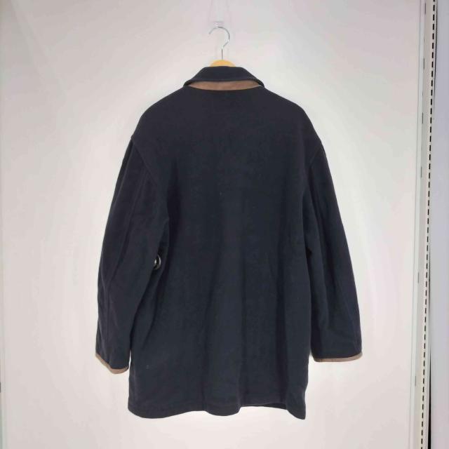 L.L.Bean(エルエルビーン) 80S USA製 Thinsulate 裏地チェック レザー切替 ウールコート メンズ import：L 【中古】【ブランド古着バズストア】