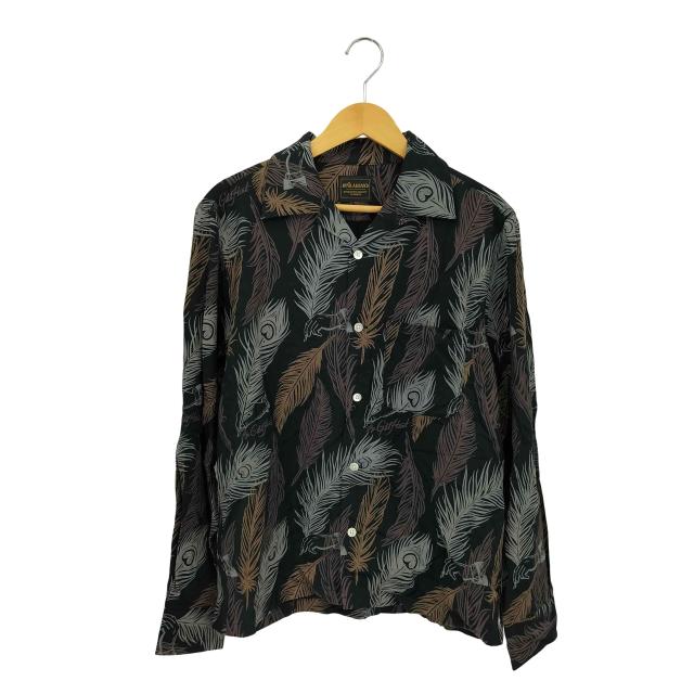BY GLADHAND(バイグラッドハンド) PEACOCK QUILL L/S SHIRTS ピーコッククイル 総柄デザイン オープンカラー 長袖シャツ メンズ  S【中古】【ブランド古着バズストア】