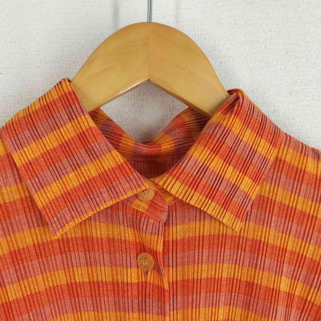 PLEATS PLEASE イッセイミヤケ オレンジ ノースリーブ  サイズ4 PLEATS PLEASE イッセイミヤケ オレンジ ノースリーブ サイズ4