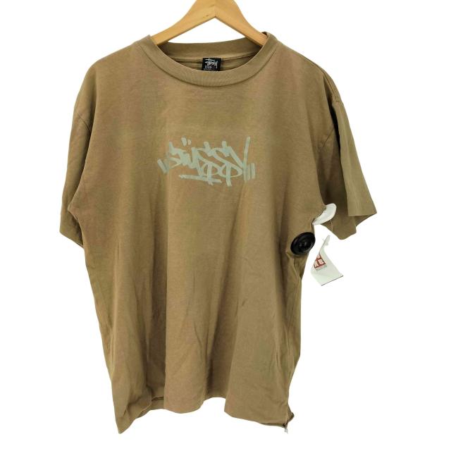 Stussy(ステューシー) 90S 紺タグ OLD USA製 ショーンフォント ロゴ プリント Tシャツ 裾袖シングル メンズ import：S 【中古】【ブランド古着バズストア】