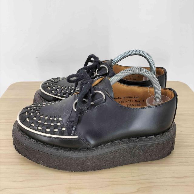 GEORGE COX(ジョージコックス) 3588/VIB GIBSON SKIPTON スキップトン ブラックホワイトインターレース Dカン ラバーソール シューズ レディース UK：3 【中古】【ブランド古着バズストア】_1