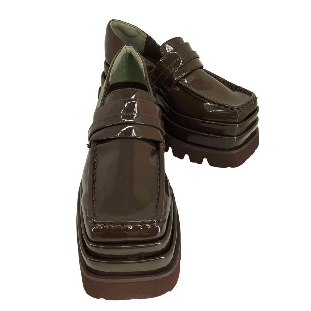 Darich ダーリッチ エナメルプラットフォームローファー ブラウン