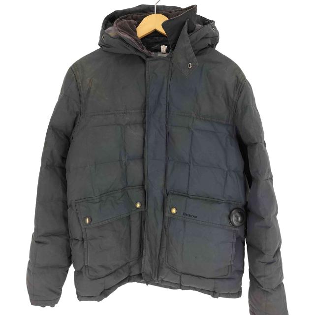 Barbour(バブアー) 00S 3ワラント NATURAL FEATHER DOWN MILITARY QUILT オイルド ダウンジャケット メンズ import：L 【中古】【ブランド古着バズストア】