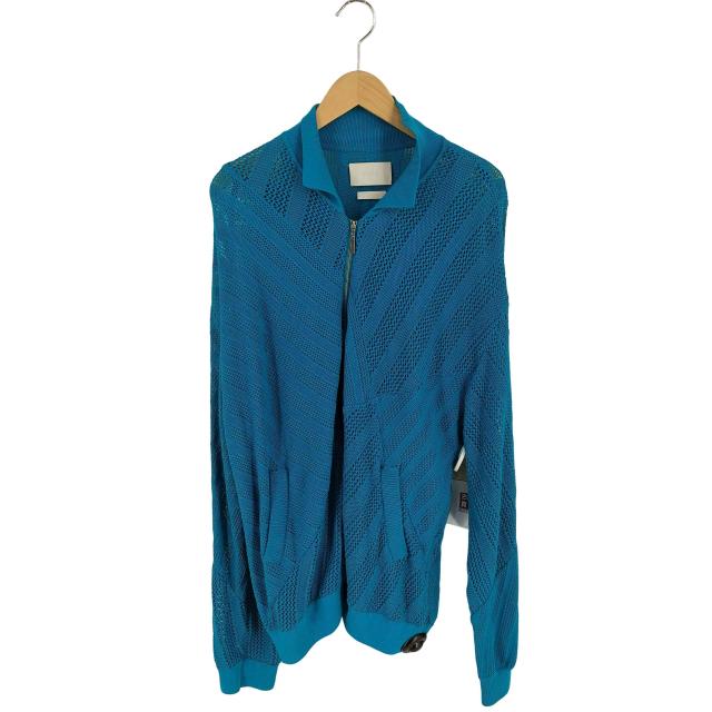 YOKE(ヨーク) 24SS COTTON MESH STRIPE ZIP-UP CARDIGAN メンズ  3【中古】【ブランド古着バズストア】