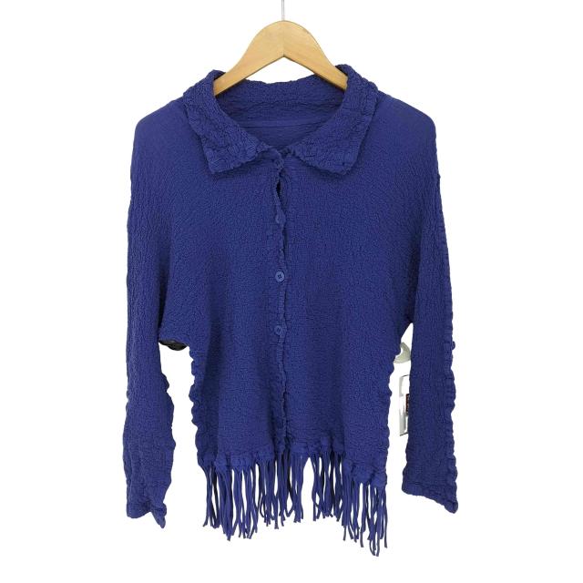 ISSEY MIYAKE me(イッセイミヤケミー) プリーツ加工 フリンジシャツ レディース 表記無 【中古】【ブランド古着バズストア】