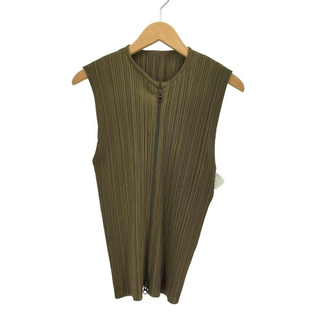 PLEATS PLEASE ISSEY MIYAKE(プリーツプリーズイッセイミヤケ) 90S 97AW ノースリーブ ジップアップ プリーツベスト ダブルジップ レディース JPN：3 【中古】【ブランド古着バズストア】