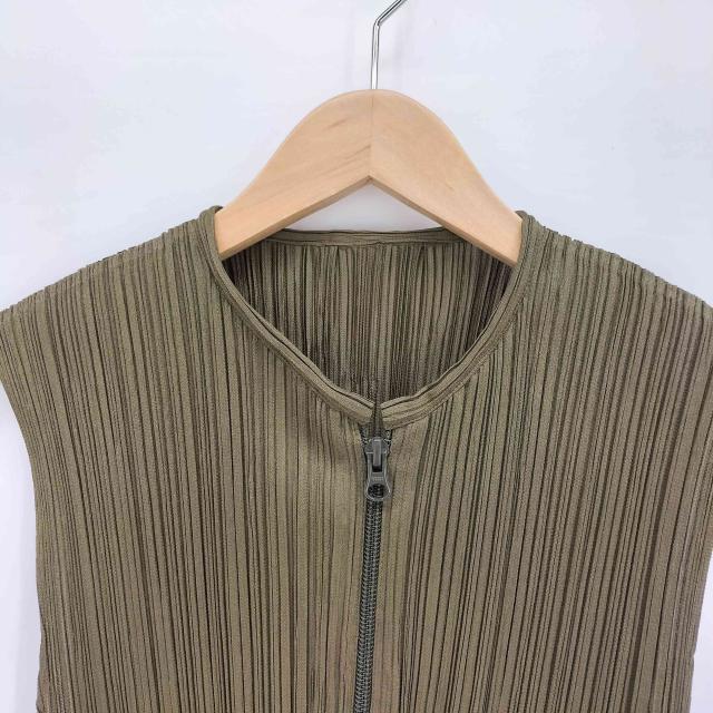 PLEATS PLEASE ISSEY MIYAKE(プリーツプリーズイッセイミヤケ) 90S 97AW ノースリーブ ジップアップ プリーツベスト ダブルジップ レディース JPN：3 【中古】【ブランド古着バズストア】_2