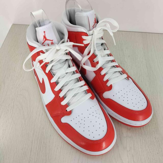 JORDAN BRAND(ジョーダンブランド) WMNS AIR JORDAN 1 MID WHITE HABANERO RED メンズ JPN：29 【中古】【ブランド古着バズストア】 JORDAN BRAND(ジョーダンブランド) WMNS AIR JORDAN 1 MID WHITE