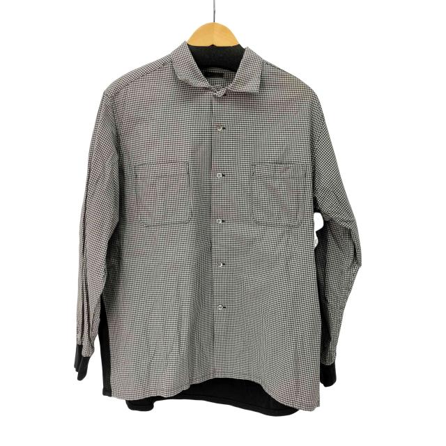 Ys for men(ワイズフォーメン) 90s-00s 茶タグ 異素材切替 チェック長袖シャツ メンズ 表記無 【中古】【ブランド古着バズストア】カジュアルシャツ