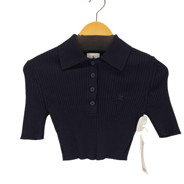 courreges(クレージュ) AC Rib Knit Cropped Polo レディース JPN：XS 【中古】【ブランド古着バズストア】