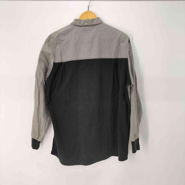 Ys for men(ワイズフォーメン) 90s-00s 茶タグ 異素材切替 チェック長袖シャツ メンズ 表記無 【中古】【ブランド古着バズストア】