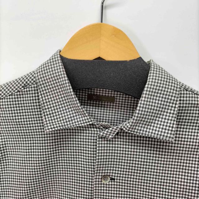 Ys for men(ワイズフォーメン) 90s-00s 茶タグ 異素材切替 チェック長袖シャツ メンズ 表記無 【中古】【ブランド古着バズストア】