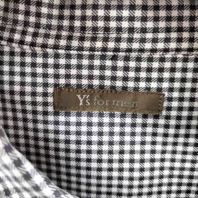 Ys for men(ワイズフォーメン) 90s-00s 茶タグ 異素材切替 チェック長袖シャツ メンズ 表記無 【中古】【ブランド古着バズストア】