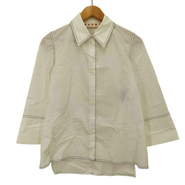 MARNI(マルニ) ポルトガル製 ステッチディテールコットンシャツ レディース  36【中古】【ブランド古着バズストア】の通販は 18,689円