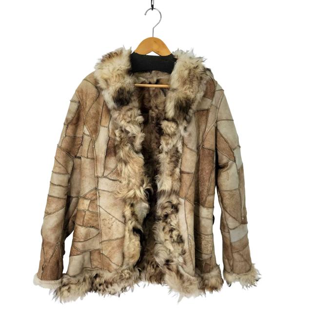 USED古着(ユーズドフルギ) パッチワーク ムートン コート 裏地ファー レディース 表記無 【中古】【ブランド古着バズストア】