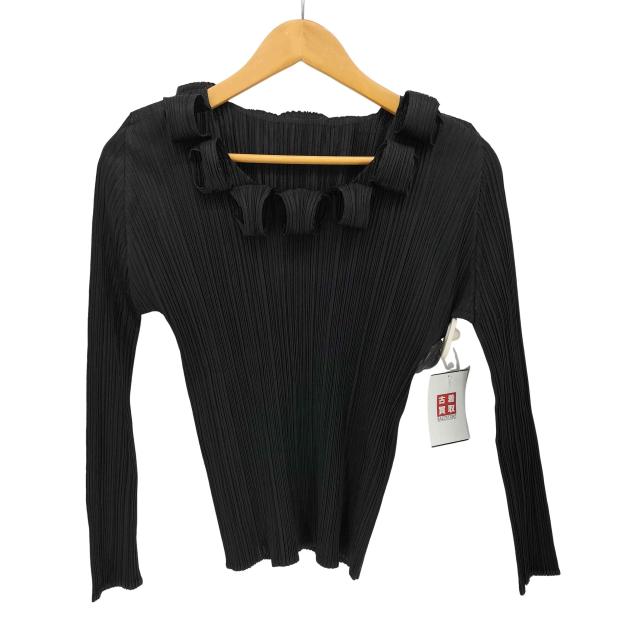 PLEATS PLEASE ISSEY MIYAKE(プリーツプリーズイッセイミヤケ) 07SS 変形ネック プリーツ カットソー レディース JPN：3 【中古】【ブランド古着バズストア】