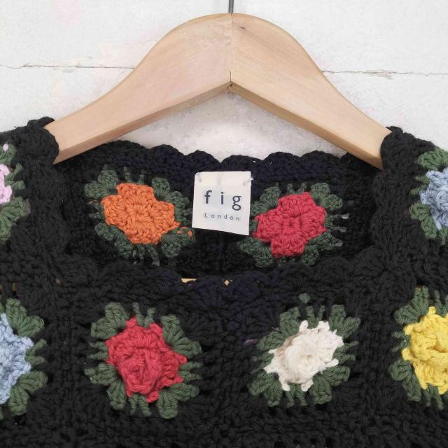 fig London(フィグロンドン) knit gardener 花かぎ針ベスト レディース