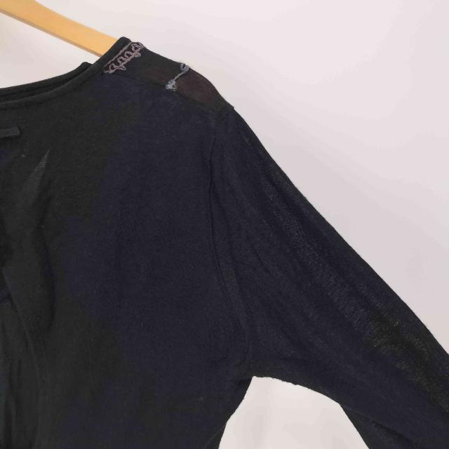 Jean Paul GAULTIER(ジャンポールゴルチエ) 刺繍 総柄 レーヨン コットン キュプラ ミックスファブリック バックオープン Vネック ニット カットソー レディース EUR：40 【中古】【ブランド古着バズストア】 Jean Paul GAULTIER(ジャンポールゴルチエ) 刺繍 総柄 レーヨン