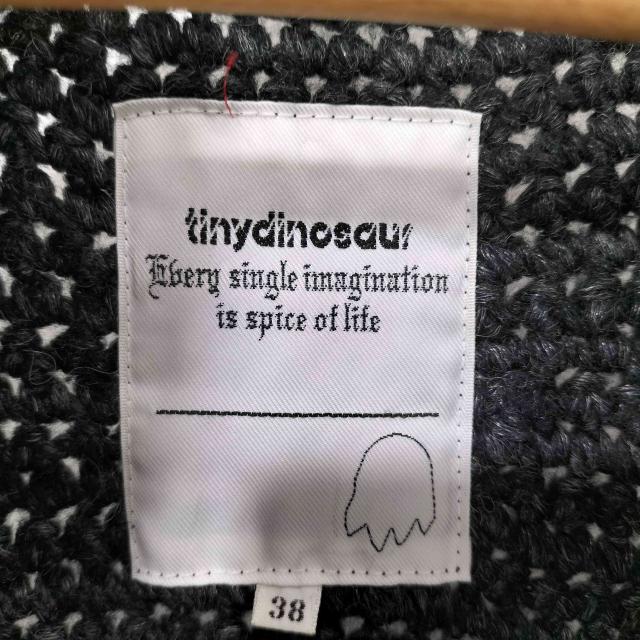 USED古着(ユーズドフルギ) {{tiny dinosaur}} 総柄 ジップアップ ニット ロング コート レディース  38【中古】【ブランド古着バズストア】 USED古着(ユーズドフルギ) {{tiny dinosaur}} 総柄 ジップアップ