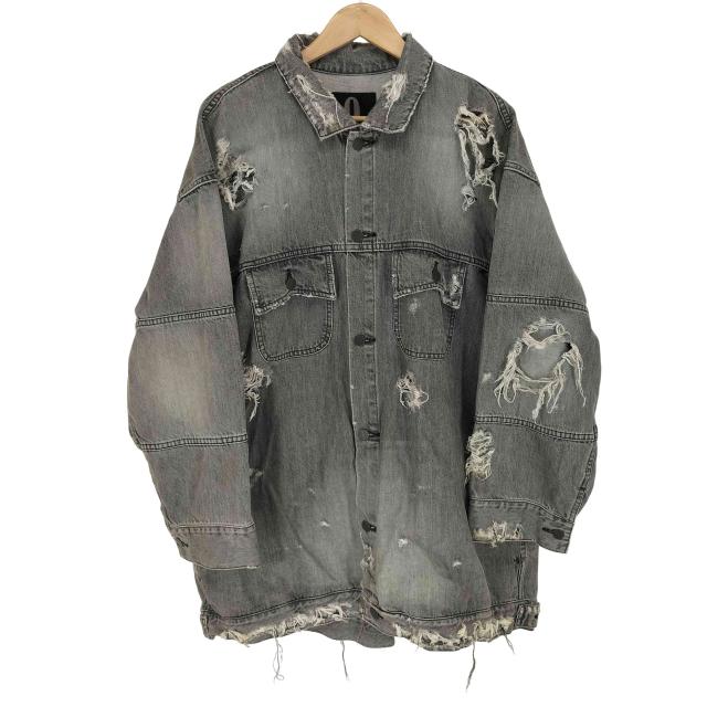 USED古着(ユーズドフルギ) {{ON O FF by TTAGGG}} オーバーサイズダメージデニムジャケット import メンズ  M【中古】【ブランド古着バズストア】