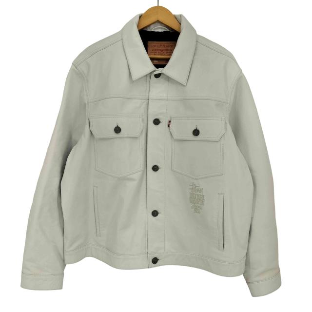 Stussy(ステューシー) 24ss Leather Trucker Jacket レザー トラッカージャケット メンズ import：XL 【中古】【ブランド古着バズストア】