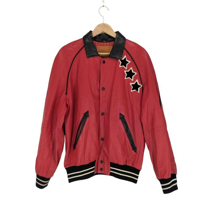 USED古着(ユーズドフルギ) {{HOBO WEAR}} Leather Jacket Stars 本革 レザージャケット メンズ import：S 【中古】【ブランド古着バズストア】