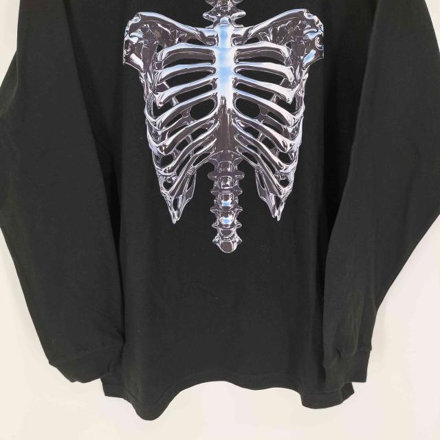 printstar(プリントスター) traitor メタリック ボーン スカル 骸骨 プリント L/S クルーネック Tシャツ メンズ import：L 【中古】【ブランド古着バズストア】_4