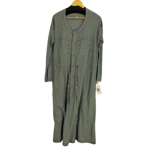 45rpm(フォーティファイブアールピーエム) ストライプ ノーカラー シャツワンピース レディース 表記無 【中古】【ブランド古着バズストア】