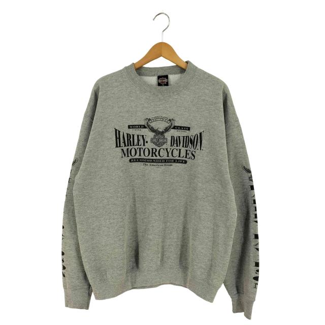 HARLEY-DAVIDSON(ハーレーダビッドソン) 80S USA製 袖プリント スウェット メンズ  L【中古】【ブランド古着バズストア】