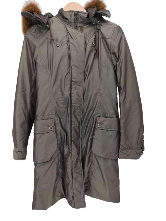 TATRAS(タトラス) フードファー 比翼 中綿 フーデッド コート レディース  2【中古】【ブランド古着バズストア】