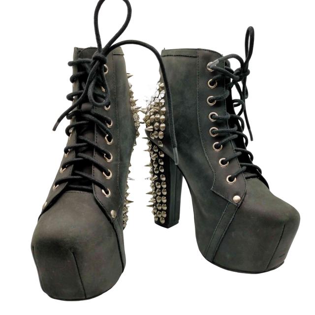 Jeffrey Campbell(ジェフリーキャンベル) HAVANA LAST SPIKE ハバナ ラスト スパイク 鋲 スタッズ レザー ハイヒール パンプス レディース EUR：36 【中古】【ブランド古着バズストア】