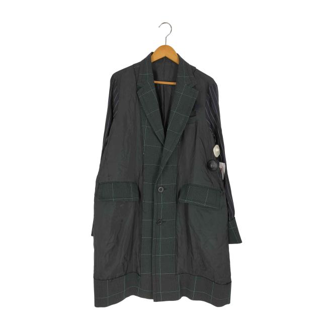 Sacai(サカイ) 21ss Suiting Coat 素材切替チェックコート  メンズ JPN：1 【中古】【ブランド古着バズストア】
