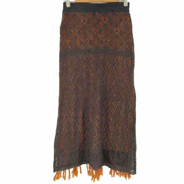 AMERI GEOMETRIC SHEER COLOR SKIRT