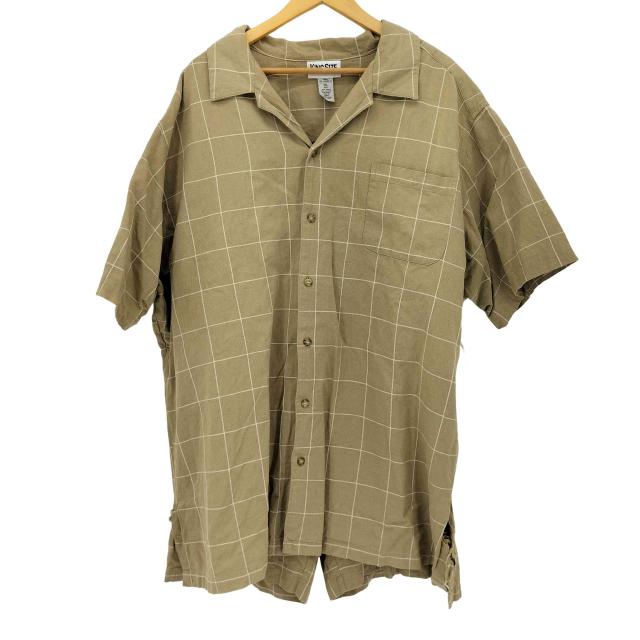 KINGSIZE(キングサイズ) 90S リネン混 オープンカラー S/S チェックシャツ チェックショーツ メンズ  3XL【中古】【ブランド古着バズストア】の通販は 7,139円