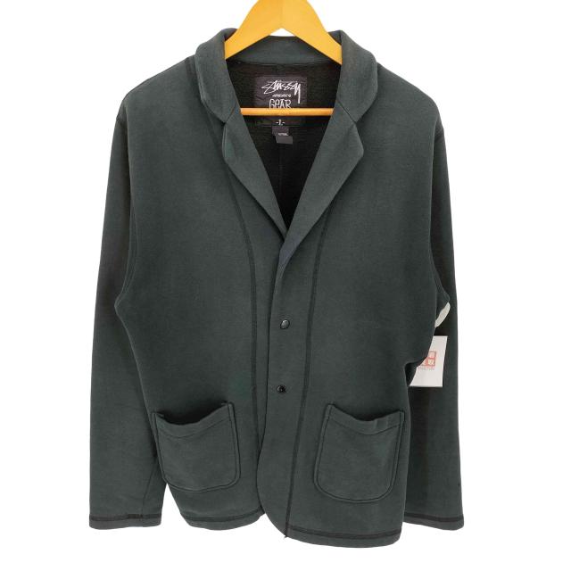 Stussy(ステューシー) 00S GEAR タグ SWEAT JACKET 裏地 フリース 3B スウェット テーラード ジャケット メンズ import：L 【中古】【ブランド古着バズストア】