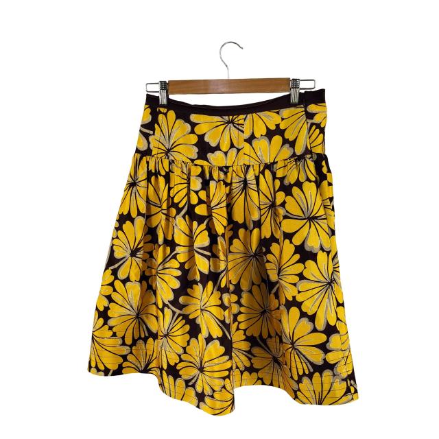 MOSCHINO(モスキーノ) シルク混 金箔 フラワースカート レディース  40【中古】【ブランド古着バズストア】
