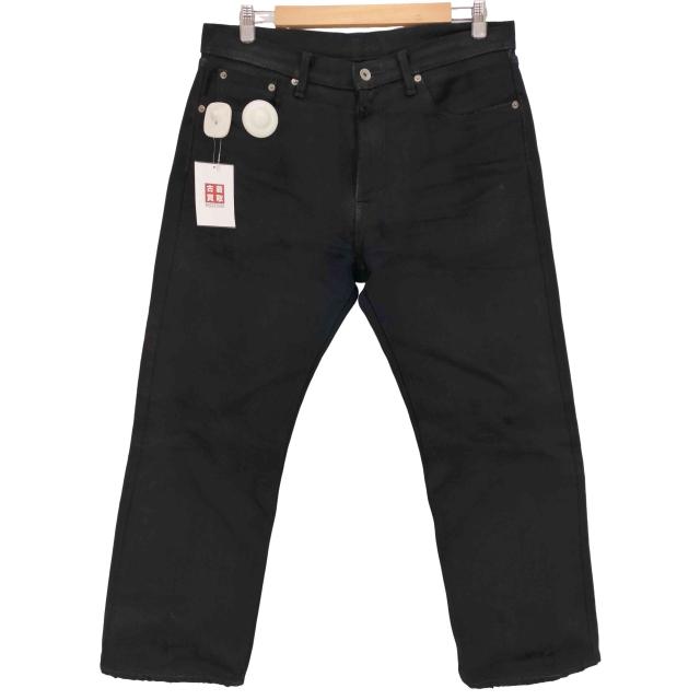 USED古着(ユーズドフルギ) {{IRON HEART}} ダメージ＆リペア加工 ブラックデニム メンズ  34【中古】【ブランド古着バズストア】