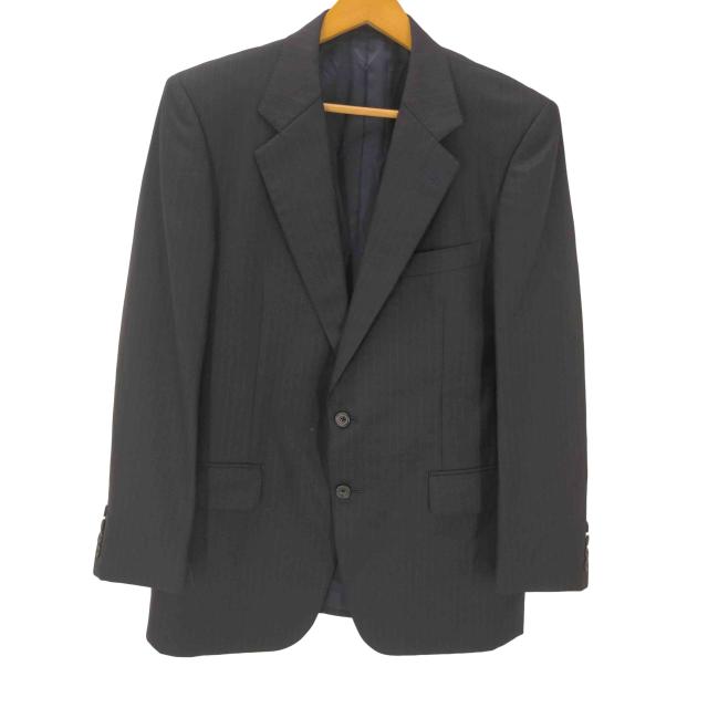 BURBERRYS(バーバリーズ) 80-90S OLD Striped Wool Tailored Jacket 英国製 裏地背抜き サマーウール ストライプ 2B テーラード ジャケット メンズ 表記無 【中古】【ブランド古着バズストア】