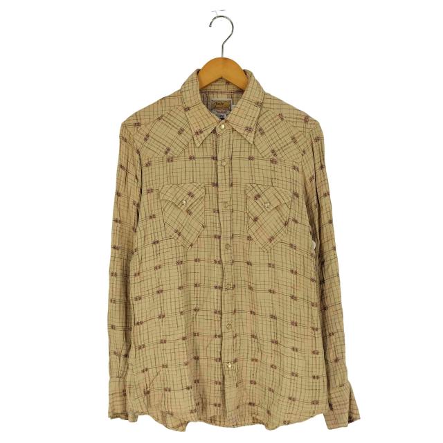 USED古着(ユーズドフルギ) {{JUNKY CLASSICS}} チェック刺繍 レーヨン ウエスタンシャツ メンズ JPN：L 【中古】【ブランド古着バズストア】の通販は