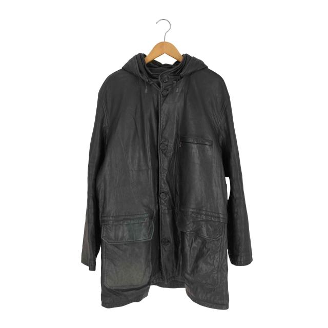 USED古着(ユーズドフルギ) STEVE BRANDANO レザー フーデッド ハーフコート メンズ 表記無 【中古】【ブランド古着バズストア】