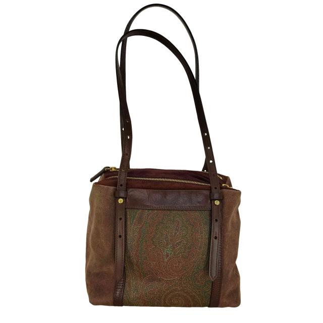 ETRO(エトロ) イタリア製 スウェードレザー 切替 ペイズリー ハンドバッグ レディース 表記無 【中古】【ブランド古着バズストア】