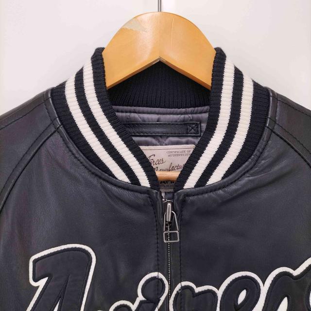 AVIREX(アヴィレックス) ジップアップ スタジアムレザージャケット  