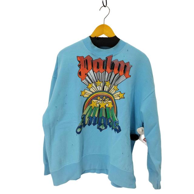 Palm Angels(パームエンジェルス) 23AW RAINBOW CREW Sweatshirt レインボープリント クルーネックスウェットトレーナー メンズ import：L 【中古】【ブランド古着バズストア】の通販は